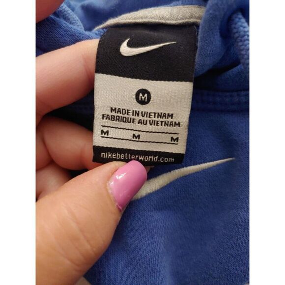 Nike Men's Size Medium Blue Fleece Pullover Hoodie Sweatshirt. - Picture 9 of 10